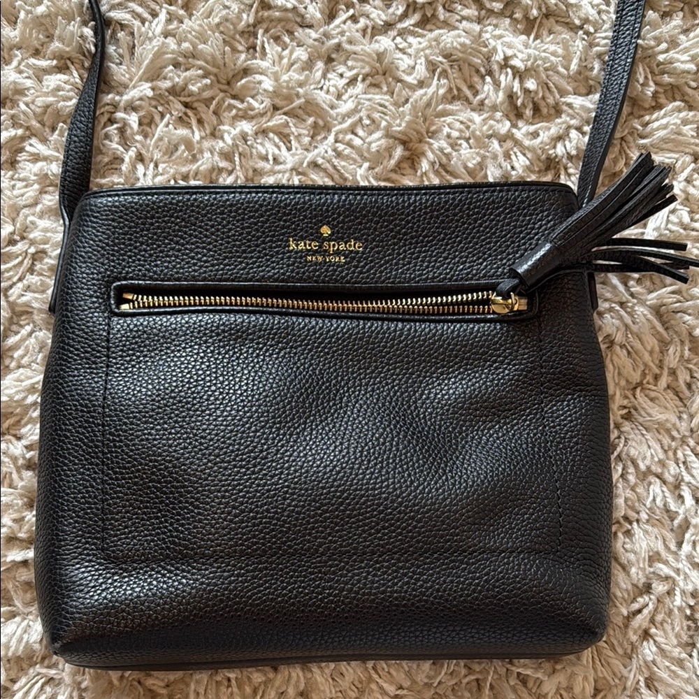 Kate Spade Black Crossbody Bag with Gold Accents